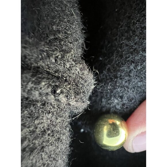 Vintage 90s GEIGER boiled wool black short jacket gold buttons logo sz 42(10) - Picture 10 of 10